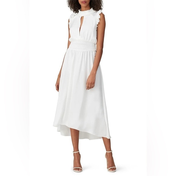 Elliatt Rane Midi Satin Dress White S - Picture 1 of 10